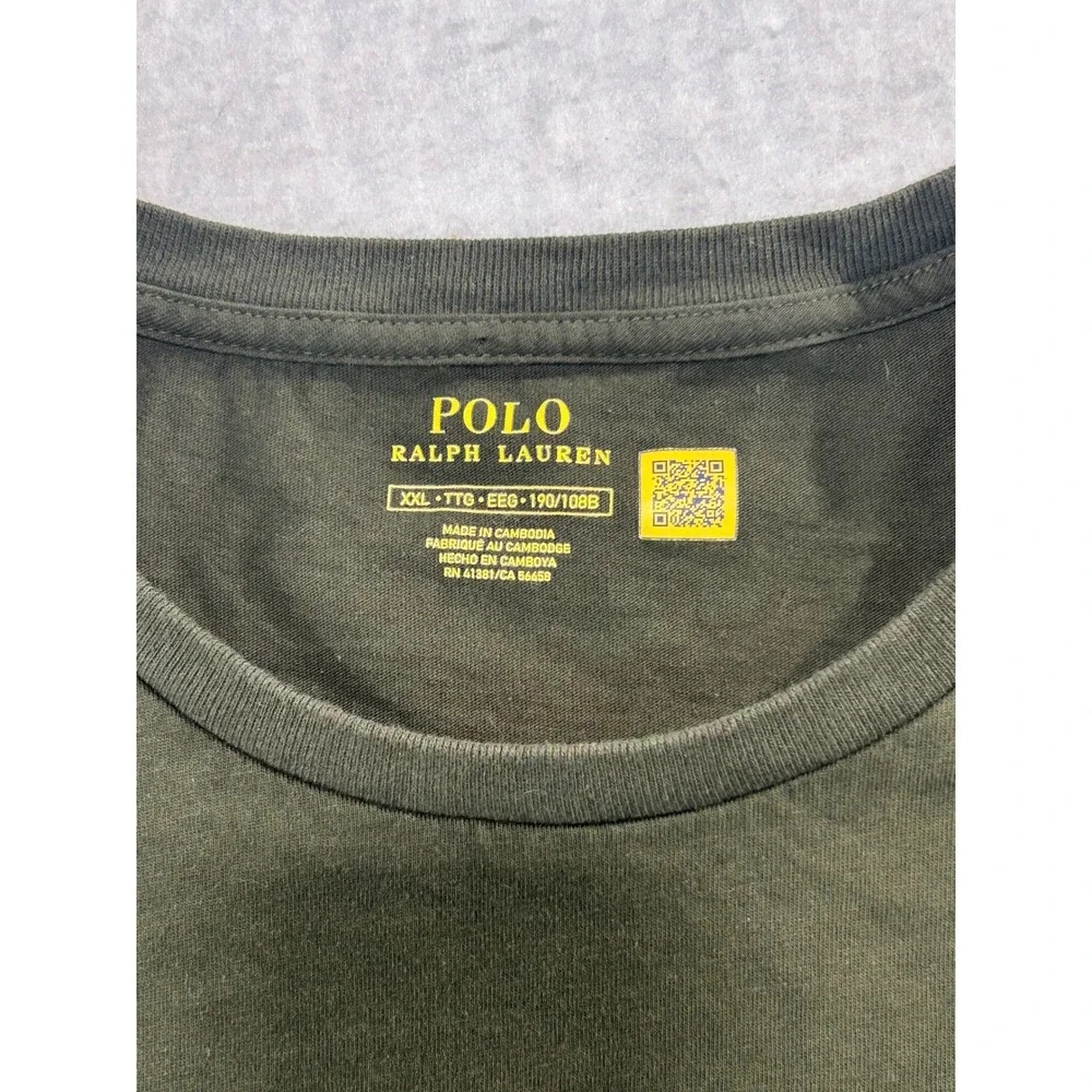 Polo Ralph Lauren Mens XXL Long Sleeve T-Shirt Olive Green Purple Pony Logo